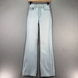 Levis Ribcage Boot Jeans Womens 25 Blue Lightwash Button Fly Denim High Rise